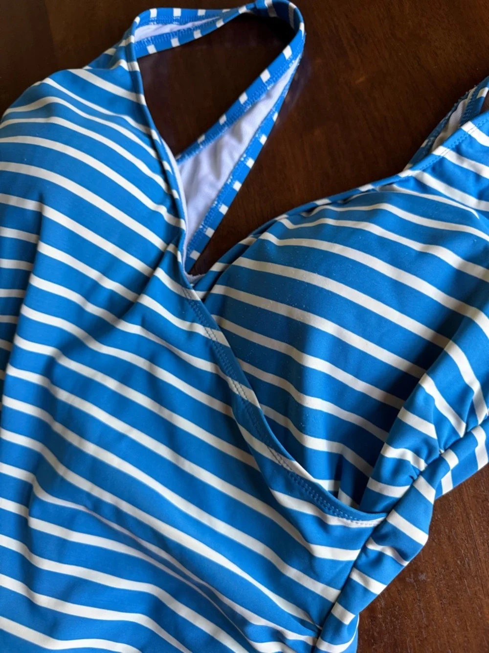 Boden Blue & White Striped One Piece Swimsuit Size 12R - Picture 8 of 10